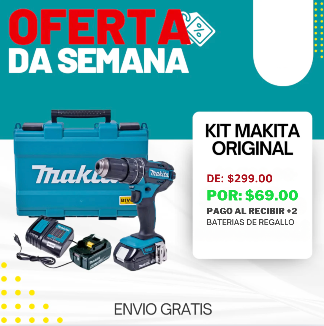 KIT MAKITA ORIGINAL: Taladro de alto impacto inalámbrico y destornillador Makita™