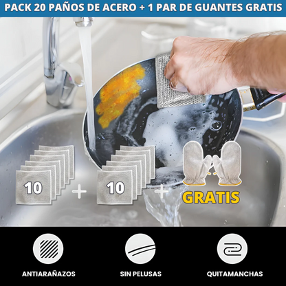 Pack 20 Paños de limpieza + 2 Guantes GRATIS