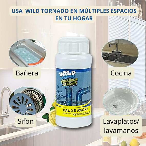 Wild Tornado  ® POLVO DESTAPA TUBERIAS