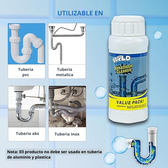 Wild Tornado  ® POLVO DESTAPA TUBERIAS